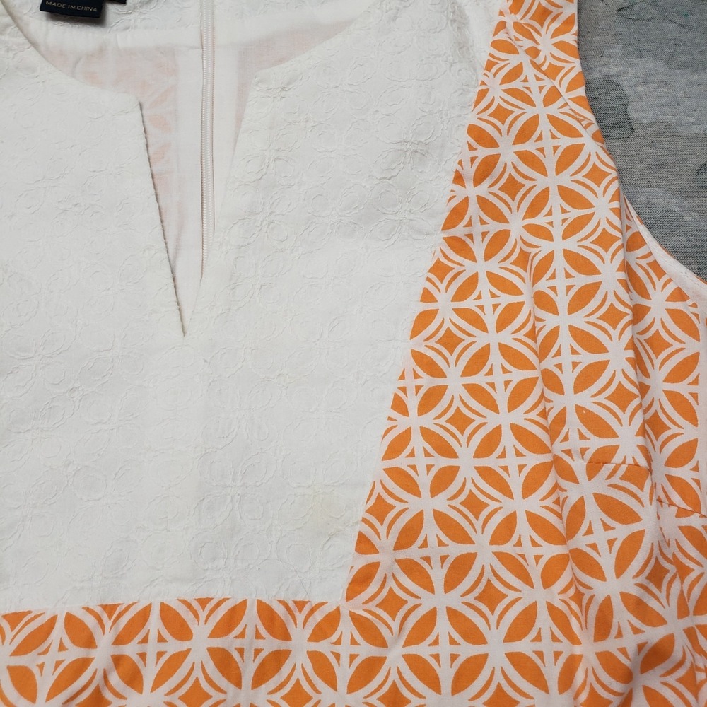 Pendleton Dress Womens 8 Orange V-Neck‎ Sleeveless Geometric Western Rodeo - Picture 4 of 9